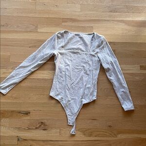 Long Sleeve Light Gray Bodysuit